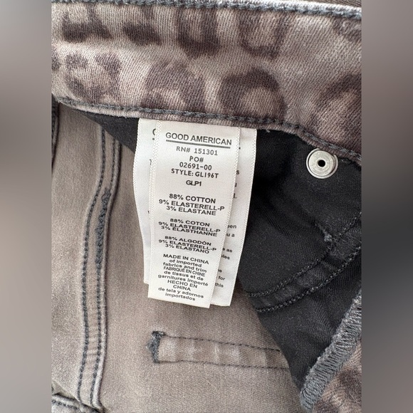 Good American | Good Legs | Gray Leopard Denim Jeans | Size 29 (US 8) - Picture 12 of 16